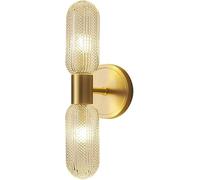 OGYJMSFN Wall Sconce 2-Light Light Bathroom Mirror Front Lamp All Copper Hardwired Sconces Art Glass Lampshade Mounted Retro Lighting Fixtures for(OneColor)