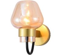 OGYJMSFN Wall Sconce Sturdy Mirror Front Lamp Staircase Background Decorative Light American Indoor Glass Simple Modern Living Room Bedroom Bedside(Amber,Three-Color Light)