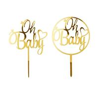 Oh Baby 2-Piece Cake Toppers - Suitable for Kids & Gender Reveal Parties