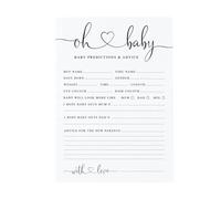 Oh Baby! Baby Shower Prediction Printed A5 or A4 Cards, Unisex Baby Shower Game, A5 Party Game, Printed A5 Cards, New Mum to be, Baby Shower A5 PACK OF 10