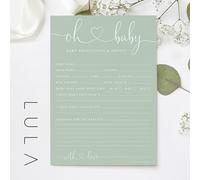 Oh Baby! Baby Shower Prediction Sage Green Printed A5 Cards, Unisex Baby Shower Party Game, Printed A5 Cards, New Mum to be, Baby Shower (Pack Size: A5 PACK OF 10)