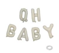 OH BABY Balloons 16 inch Foil Balloon Bride Banner with 1 Pack Ribbon for Party Decoration (OH BABY)