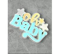 Oh Baby Cake Topper, Stars Design, Baby Shower Decoration, NewBorn Blue and pink (blue)