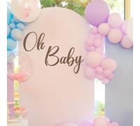 Oh Baby Decal Sign for Backdrop Large Baby in Bloom Baby Shower Party Wall Sticker Balloon Arch Letters Decorations Boy Girl Neutral Gender Reveal Decor