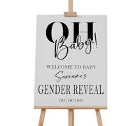 Oh Baby Gender Reveal Sign - Personalised Baby Gender Reveal Party Decor, Boy or Girl, He or She Baby Shower Sticker Decal, Party Decor Sign