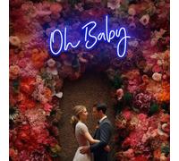 Oh Baby Neon Sign, Custom Light for Babys Shower Decorations, Nursery Decor or Gender Reveal Party, Perfect Baby Celebration Neon Art