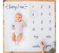 OH BABY Shower MILESTONE BLANKET Boy Girl Gold Foiled Classy Christening Party
