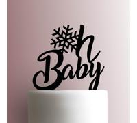 Oh Baby SnowflakeAcrylic Cake Topper 3mm Thick Premium Laser Cut Cake Decoration for Birthday, Wedding, Baby Shower & Party Cakes Durable Reusable