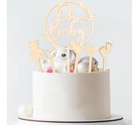 Oh Baby Wooden Cake Topper - Essential Decor for Baby Shower & Gender Betrayal | Perfect for Nappy Cake & All Cakes | Ideal for Expecting Parents & Party Planner (Baby Shower)