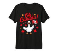 Oh Canada Day Funny Goose Humor Canadian Flag Maple Leaf Premium T-Shirt