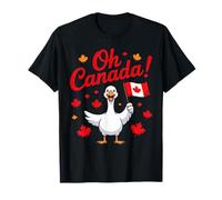 Oh Canada Day Funny Goose Humor Canadian Flag Maple Leaf T-Shirt