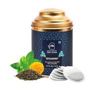 OH CHA Spearmint Herbal Tea Bags | Moroccan Mint Blend with Fennel & Marigold | 100% Natural & Eco-Friendly | Pure Mint Leaves | 30 Round Tea Bags | Caffeine-Free
