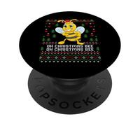 Oh Christmas Bee Keeper Honey Beekeeper Ugly Xmas Sweater PopSockets Adhesive PopGrip