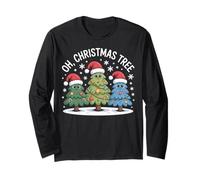 Oh Christmas Tree Cute Kawaii Santa Hat Funny Holiday Family Long Sleeve T-Shirt