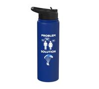 Oh Chute Funny Powered Parachute Stainless Steel Insulated Water Bottle