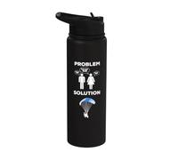 Oh Chute Funny Powered Parachute Stainless Steel Insulated Water Bottle