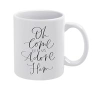 Oh Come Let Us Adore Him 11 Oz Christmas Coffee Mug Valentines Gifts for Her Girlfriend Wife Best Birthday Valentine's Mothers Day from Daughter Son Tea Cup