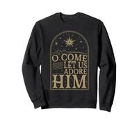 Oh Come Let Us Adore Him Christ Merry Christmas Bible Faith Sweatshirt