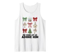 Oh Come Let Us Adore Him Christian Christmas Nativity Tank Top