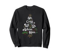Oh Come Let Us Adore Him Jesus Family Christian Christmas Sweatshirt
