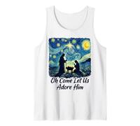 Oh Come Let Us Adore Him Nativity Night Worship Art Tank Top