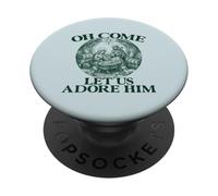 Oh Come Let Us Adore Him Nativity Scene Christmas PopSockets Adhesive PopGrip