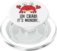 Oh Crab! It's Monday Funny Red Crab Lobster Puns Cute Crab PopSockets PopGrip for MagSafe