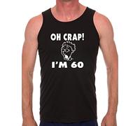 Oh Crap I'm 60 60th Birthday Mens Vest Tank Gym Top Large Black