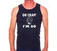 Oh Crap I'm 60 60th Birthday Mens Vest Tank Gym Top X-Large Navy Blue