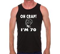Oh Crap I'm 70 70th Birthday Mens Vest Tank Gym Top X-Large Black