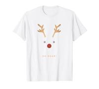 Oh Dear!, Christmas, Deer, new Year, Happy, Fun, Red Horn Value Graphic T-Shirt, Men, White, L