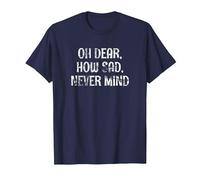 OH Dear, How SAD, Never Mind - Grunge I Don't Care Graphic T-Shirt, Men, Navy Blue, 4X-Large