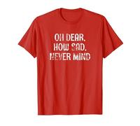 OH Dear, How SAD, Never Mind - Grunge I Don't Care Graphic T-Shirt, Men, Red, 3X-Large