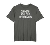 OH Dear, How SAD, Never Mind - Grunge I Don't Care Graphic T-Shirt, Men's Big and Tall, Asphalt Grey, 3X Tall