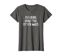 OH Dear, How SAD, Never Mind - Grunge I Don't Care Graphic T-Shirt, Women, Asphalt Grey, Medium