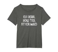 OH Dear, How SAD, Never Mind - Grunge I Don't Care Graphic T-Shirt, Women's Plus, Asphalt Grey, 1X
