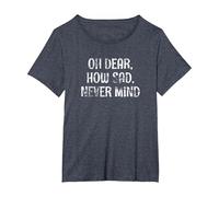OH Dear, How SAD, Never Mind - Grunge I Don't Care Graphic T-Shirt, Women's Plus, Heather Blue, 5X