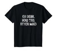 OH Dear, How SAD, Never Mind - Grunge I Don't Care Graphic T-Shirt, Youth, Black, 4T