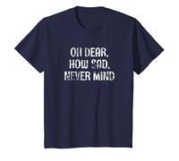 OH Dear, How SAD, Never Mind - Grunge I Don't Care Graphic T-Shirt, Youth, Navy Blue, Large