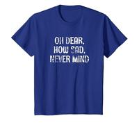 OH Dear, How SAD, Never Mind - Grunge I Don't Care Graphic T-Shirt, Youth, Royal Blue, Large