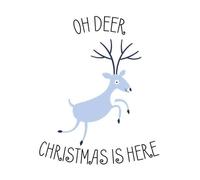 Oh Deer Christmas Is Here Christmas Sweatshirt - White - XXL - White