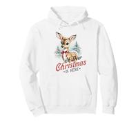 Oh Deer Christmas Is Here Cute Bambi Animal Vintage Winter Pullover Hoodie