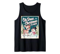 Oh Deer Christmas Near Winter Holiday Cute Festive Xmas Tank Top