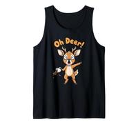 Oh Deer Funny Coffee Pun Cute Cartoon Deer Hunting Tank Top