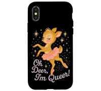Oh Deer I’m Queer Cute Ballerina Pride Graphic Case for iPhone X/XS