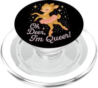 Oh Deer I’m Queer Cute Ballerina Pride Graphic PopSockets PopGrip for MagSafe