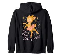 Oh Deer I’m Queer Cute Ballerina Pride Graphic Zip Hoodie