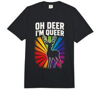 OH Deer I'm Queer Colorful Deer with Rainbow Rays Comfort Colors Adult Heavyweight T-Shirt