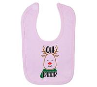 Oh Deer Style 1 Scarf Cotton Baby bib - Pastel Pink