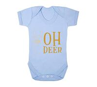 Oh Deer Style 2 Metallic Reindeer Baby Grow Vest, 6-12 Months, Pastel Blue